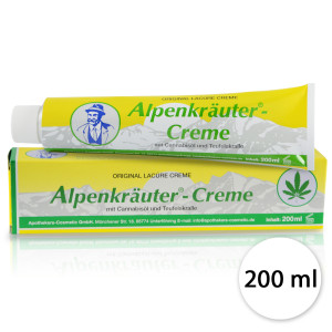 Alpenkrauter Alpský bylinný masážny  krém s konopným olejom a extraktom z diablovho pazúra 200ml